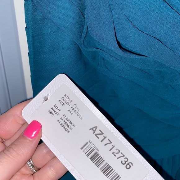 Azazie Flora Peacock Dress NWT Size 14 - Picture 4 of 5